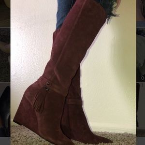 Nine West Knee High Wedge Boots